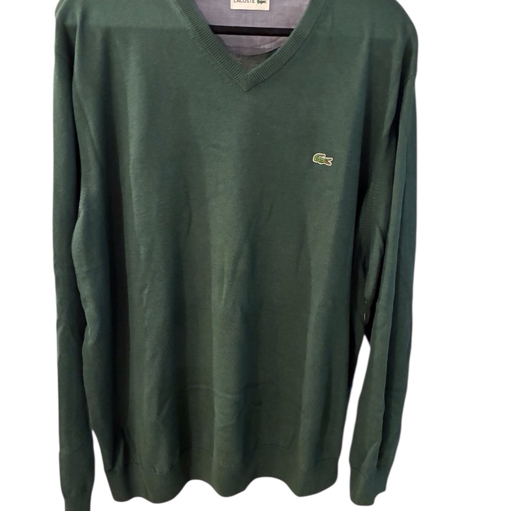 Lacoste Men's Deep Green V-Neck Sweater NWOT